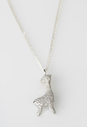 9ct White Gold Diamond Giraffe Pendant
