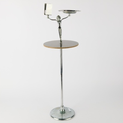 An Art Deco Ashtray Stand with Cigarette Packet Holder