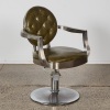 A Green Leather and Chrome Barber Chair - 2