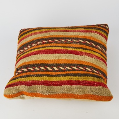 A Turkish Square Killim Cushion with Feather Inners from Liberty of London