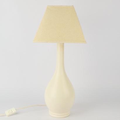 A Plain White Ceramic Table Lamp