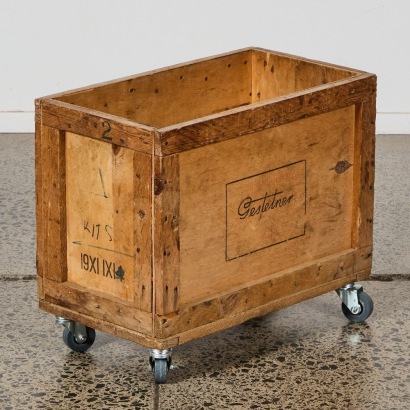 An Old Gestetner Wooden Box on Castors