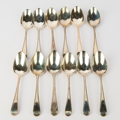 A Set of Twelve Sterling Silver Spoons