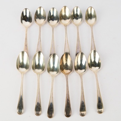 A Set of Twelve Sterling Silver Teaspoons