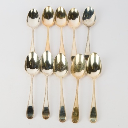 A Set of Ten Sterling Silver Spoons