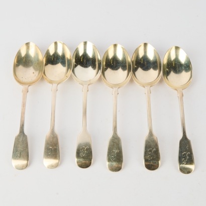 A Set of Six Sterling Silver Spoons