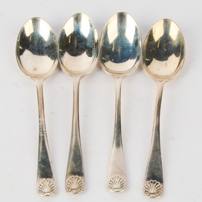 A Set of Four Sterling Silver Teaspoons