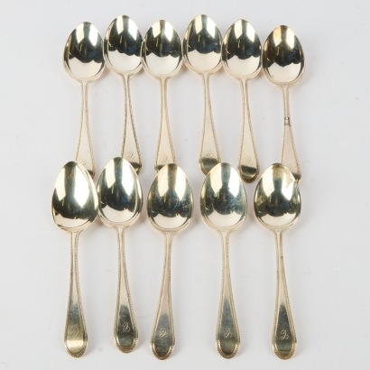 A Set of Eleven Sterling Silver Teaspoons