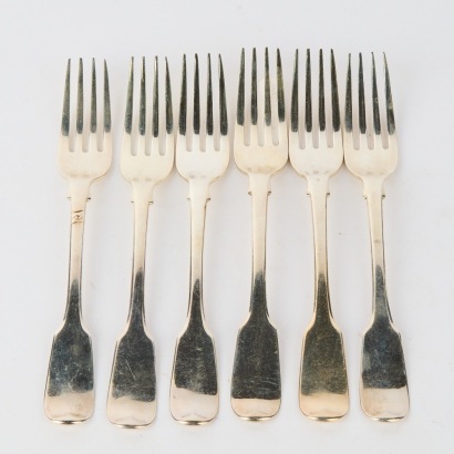 A Set of Four Sterling Silver Forks