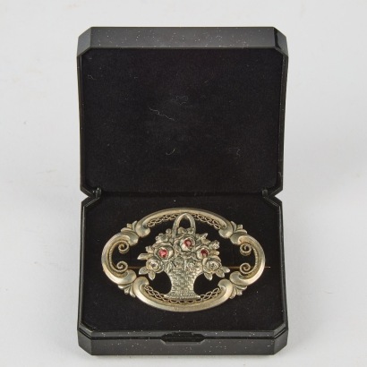 A Silver Antique Basket Brooch, Germany