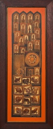 A Mid-Century Leather Work Wall Hanging