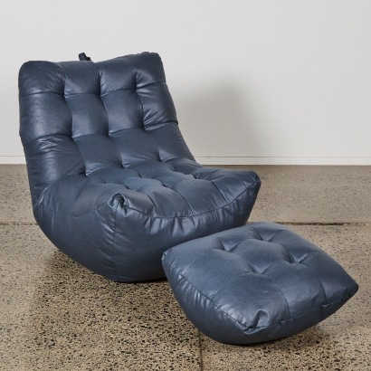 A Plush Bean Bag Seat and Footrest