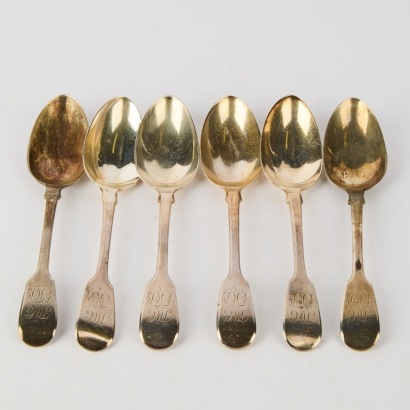 A Set of Six Sterling Silver Spoons