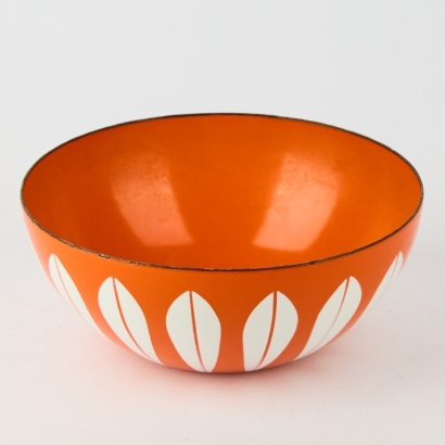 A Vintage Cathrineholm Orange Lotus Bowl