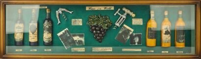 A Vintage "Wines of The World" Framed Glass Display Case Italy, France, California