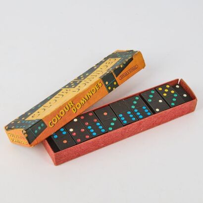 A Set of Vintage English Made Colour Dominoes
