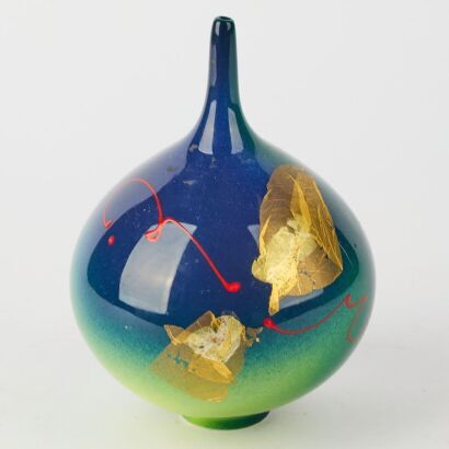 A Peter Collis Gold Leaf Orb Vase