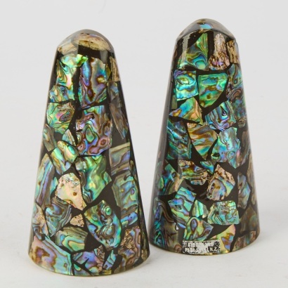 A Pair of Paua Salt and Pepper Shakers