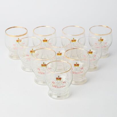 A Set of 10 Royal Visit 1954 Cups