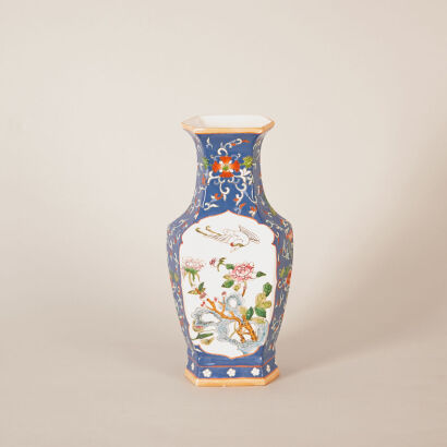 A Chinese Famille Rose 'Floral and Bird' Vase (Da Qing Jiaqing Nian Zhi Mark)