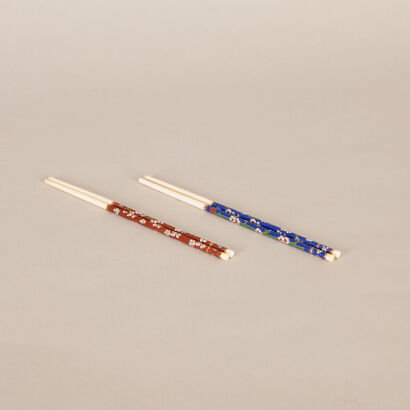 Two Pairs of Cloisonne inlaid Chopsticks