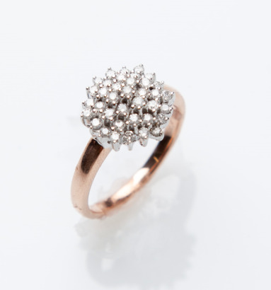 9ct Rose Gold Diamond Cluster Ring