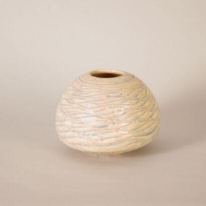 A Chinese Lavender Glazed 'Ripple' Pottery Jar