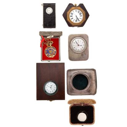 An Interesting Bag Lot of Vintage Travelling Clocks etc.