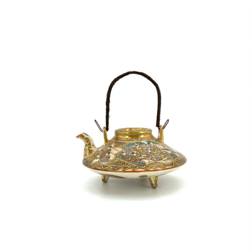 A Japanese Meiji Period Satsuma Teapot with Handle