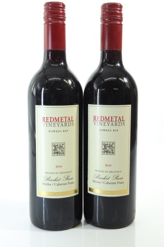 (2) 2019 Redmetal Vineyards Basket Press Merlot - Cabernet Franc, Bridge Pa Triangle