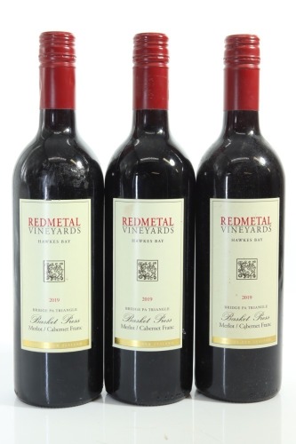(3) 2019 Redmetal Vineyards Basket Press Merlot - Cabernet Franc, Bridge Pa Triangle
