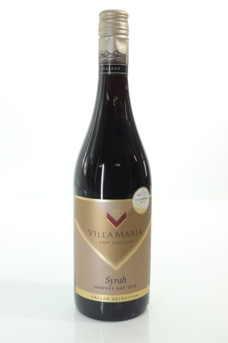 (1) 2018 Villa Maria Cellar Selection Syrah, Hawke's Bay [JR17] (NZ Wine of the Year Champion) (TL)