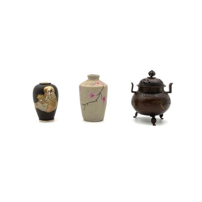 Two Japanese Vase & An Incense Burner