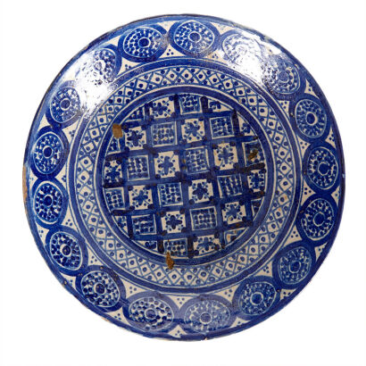 A 19th Century Fez Moroccan Blue and White Bowl