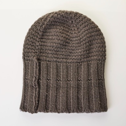 Emporio Armani, Taupe Knitted Beanie