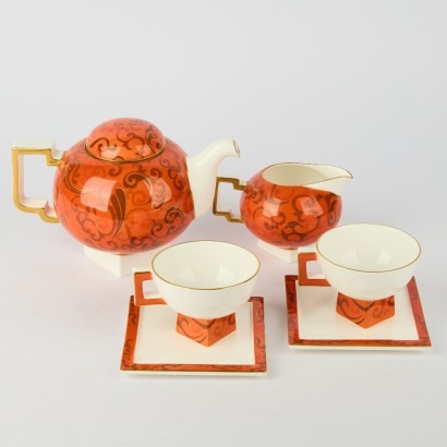 A Chinese Hand-painted Bone China Tea Service