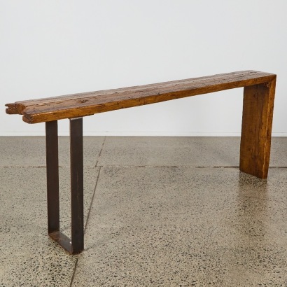 A Reclaimed Elm Farmhouse Hall Table