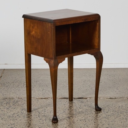 An Antique Bedside Table with Pad Feet