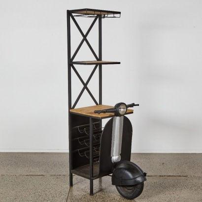 A Vintage Scooter Display Shelf