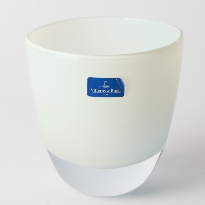 A Villeroy and Boch White Opaline Glass Vase