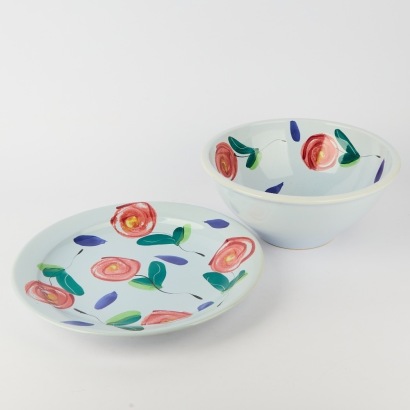 A Vintage Temuka Bowl and Platter Set
