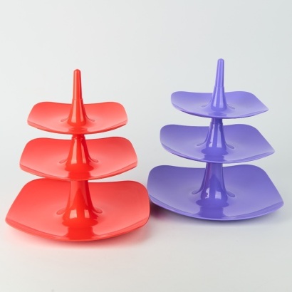 A Pair of Three-Tier Retro Style Stackable Serving Stands
