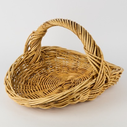 A Vintage Wicker Carry Basket