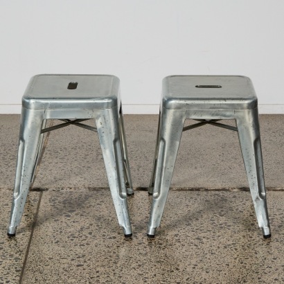 A pair of Tolix Replica Stacking Stools
