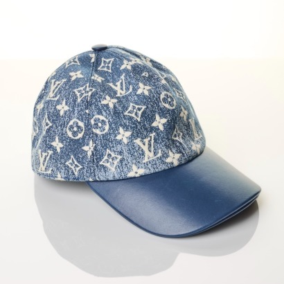 Louis Vuitton, Monogram Jacquard Denim Cap with Box, Size 56