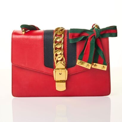 Gucci, Red Leather Sylvie Bag