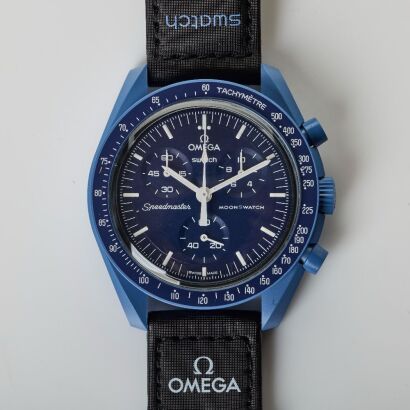 Swatch x OMEGA, MoonSwatch Bioceramic "Mission to Neptune" Wristwatch, circa 2022