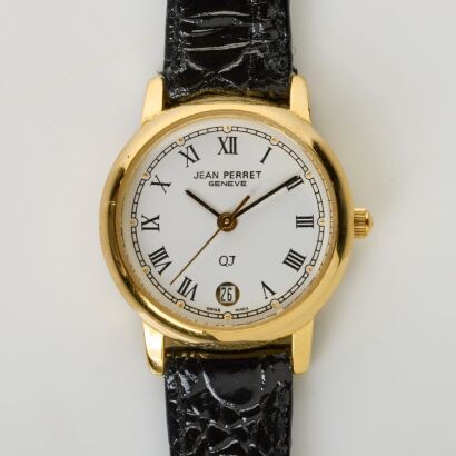Gold Plated, Jean Perret Geneve Ladies Quartz Wristwatch with Box, circa 2003