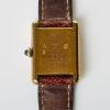 Vermeil Cartier, Must de Cartier Tank, Hand-wound Wristwatch, circa early 1980's - 4