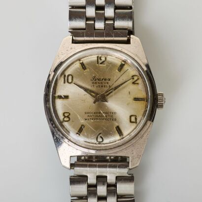 Stainless Steel, Vintage, Ivarex Swiss Automatic Wristwatch, circa 1960's
